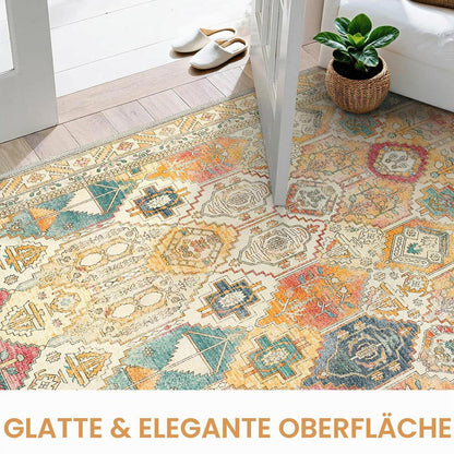 Vintage Teppich Wohnzimmer Gelb Orange 200x290cm