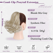 Kurzes Welliges Clip-in Pferdeschwanz Haarteil 25cm Blond