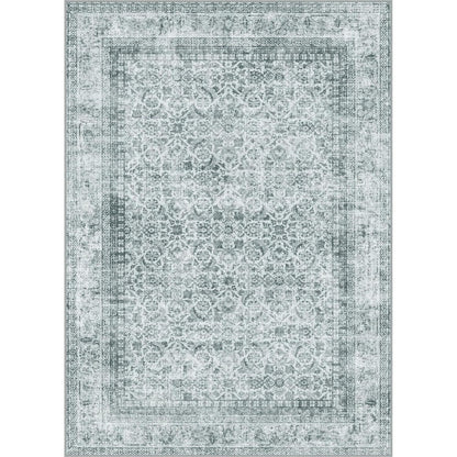 Vintage Teppich Grau Rechteckig 200x290cm – Waschbar & Rutschfest