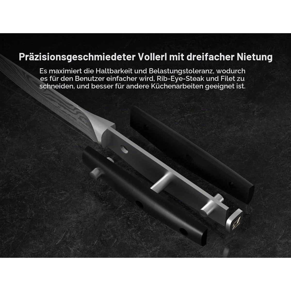 4-teiliges Steakmesser Set aus deutschem Stahl