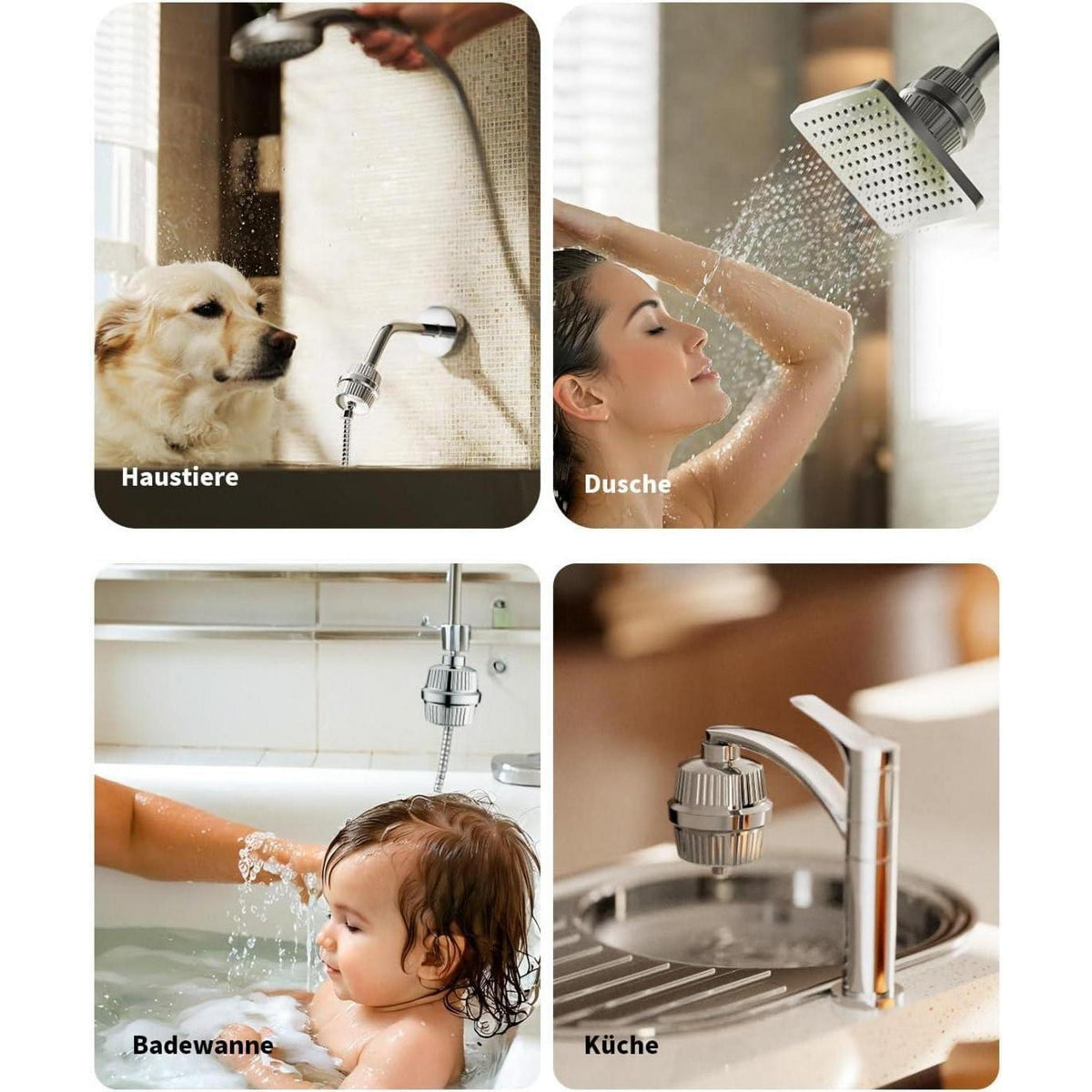 Duschfilter für Hartes Wasser mit Vitamin C – 34 Stufen