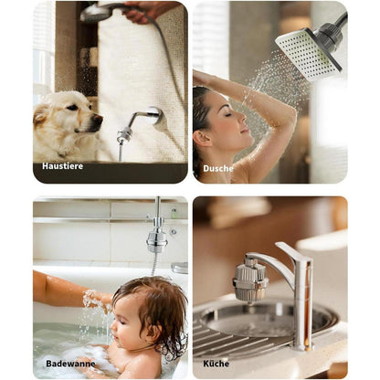 Duschfilter für Hartes Wasser mit Vitamin C – 34 Stufen