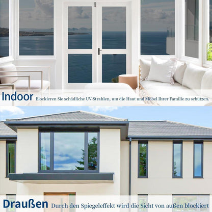Spiegelfolie Fensterfolie 90x400cm – Sichtschutz & UV-Schutz