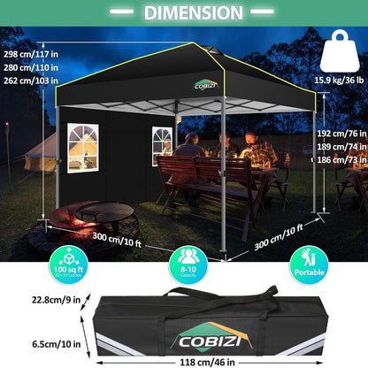 3x3m Faltpavillon mit Seitenwänden – Wasserdicht & Stabil