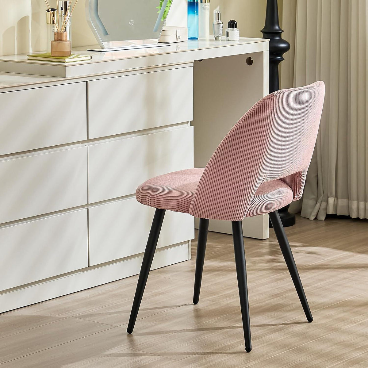 Esszimmerstühle 6er Set, Samt, Rosa – Modern & Komfortabel