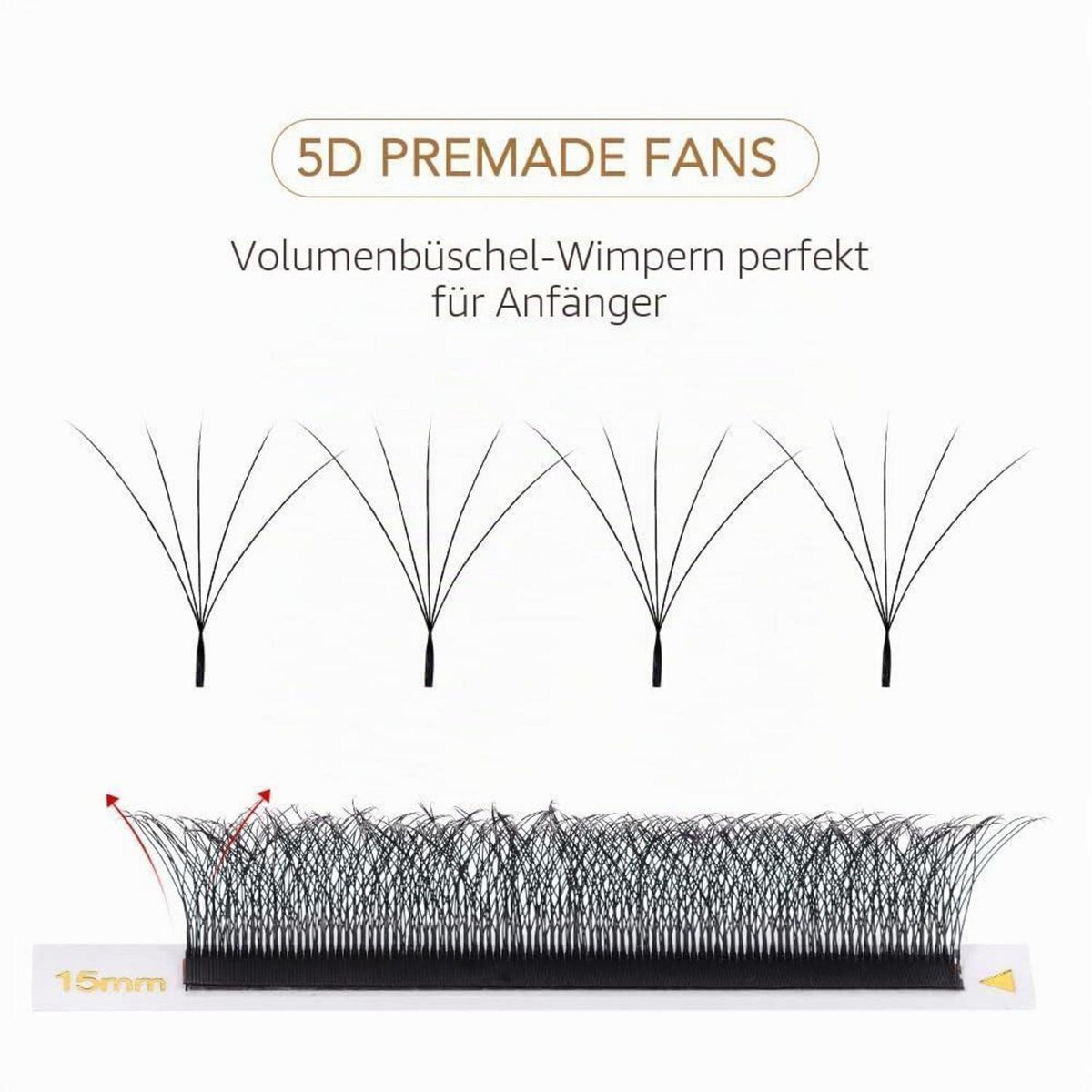 5D Volumen Wimpern Extension 13mm – Vorgefächert & Zeitsparend