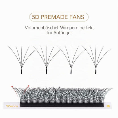 5D Volumen Wimpern Extension 13mm – Vorgefächert & Zeitsparend
