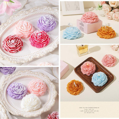 Silikonform 5er Set Blumen | Rosen, Tulpen, Pfingstrose für Kerzen