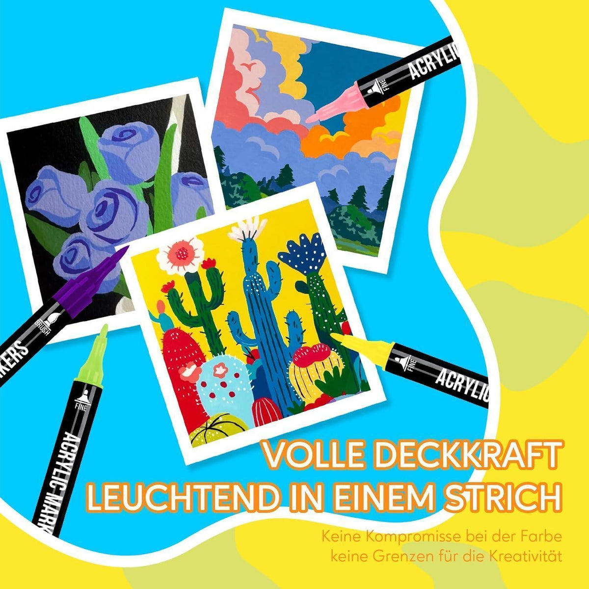 Acryl Marker Set 72 Farben – Dual Tip für Kunst & DIY
