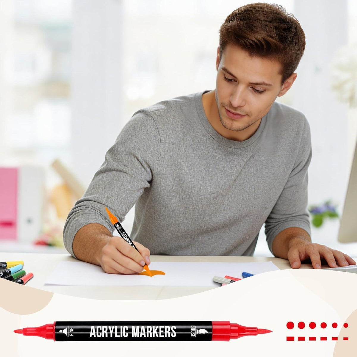 Acryl Marker Set 72 Farben – Dual Tip für Kunst & DIY