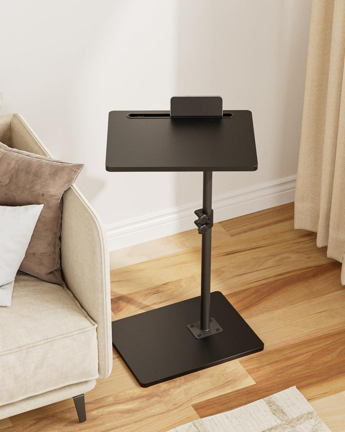 Beistelltisch C-Form Höhenverstellbar Couchtisch 360°Rotierend