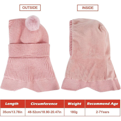 Winter Sturmhaube Kinder 2-5 Jahre, Warm & Winddicht Rosa