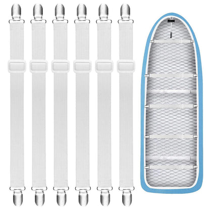 6x Bettlakenklammern Verstellbar 30-100cm – Elastische Spanngurte