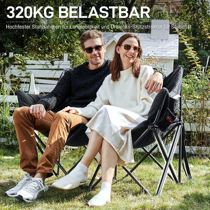 Luxus Camping Sofa für 2 Personen, 320kg belastbar, gepolstert, faltbar