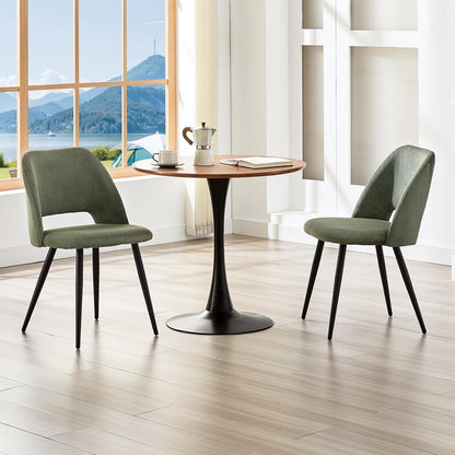 Esszimmerstühle Set 4 Grün, Gepolsterte Samtstühle Modern