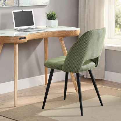 Esszimmerstühle Set 4 Grün, Gepolsterte Samtstühle Modern