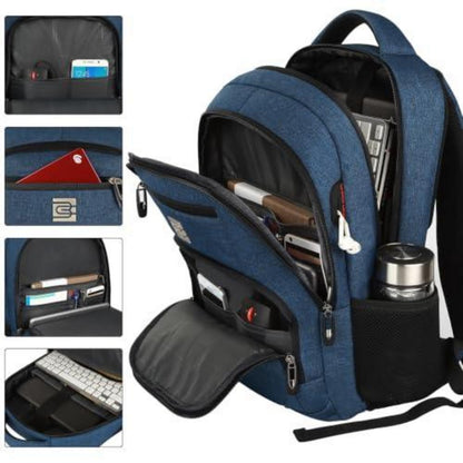 20 Zoll Laptop Rucksack Blau – Herren & Teenager Schulrucksack