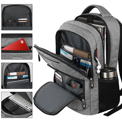 20 Zoll Laptop Rucksack Grau – Schulrucksack für Teenager & Herren