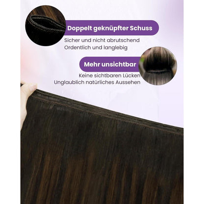 Echthaar Tressen Braun Balayage Ombre 40cm #2/8/2