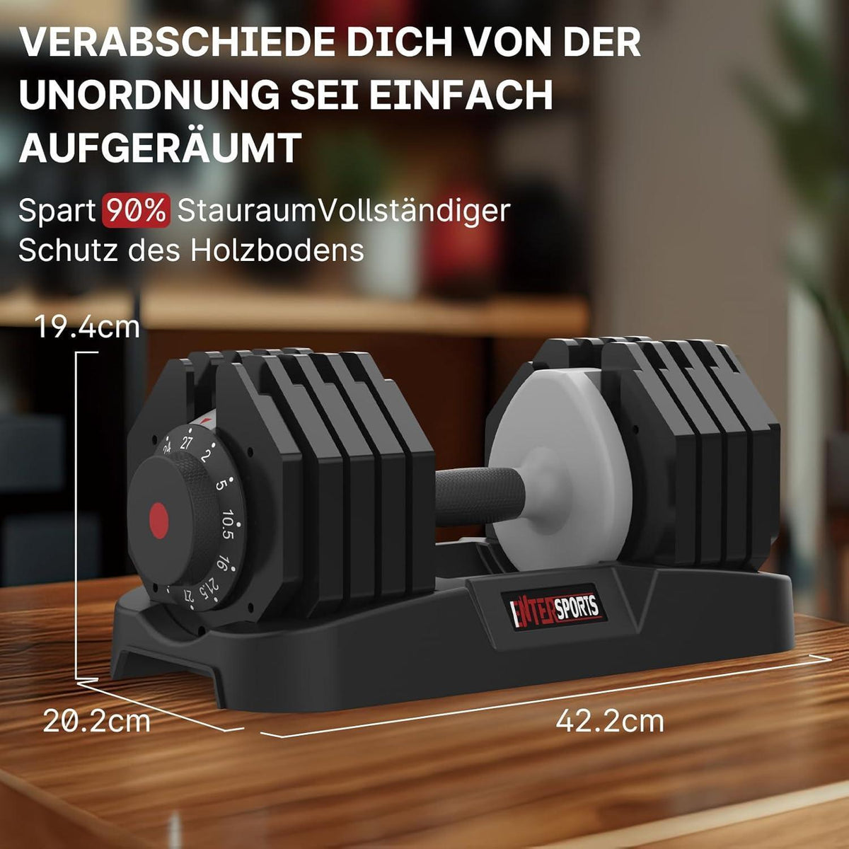 Verstellbare Hanteln 2-27kg für Home Gym, Platzsparend