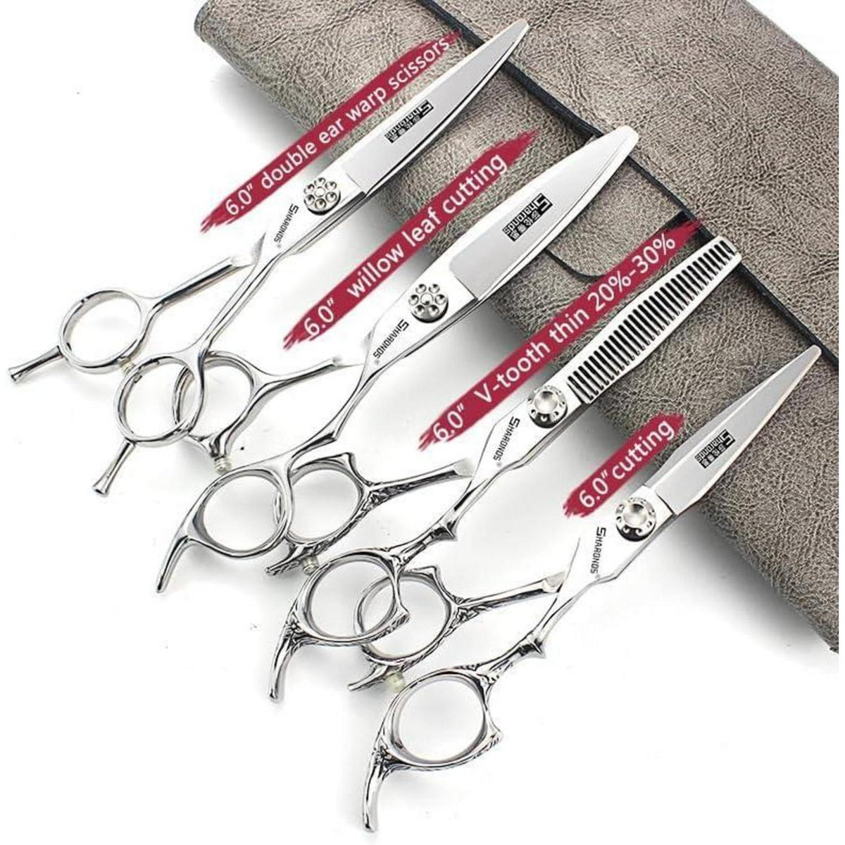 Professionelle Haarschere 6/7 Zoll – Friseurschere Set 4-teilig