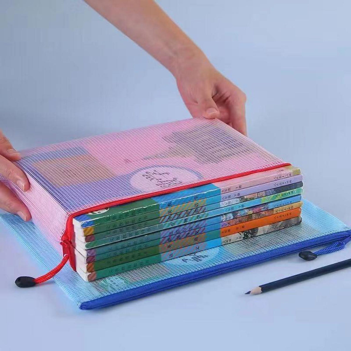 15x Dokumententasche Set A4/A5/A6 mit Reißverschluss & Mesh