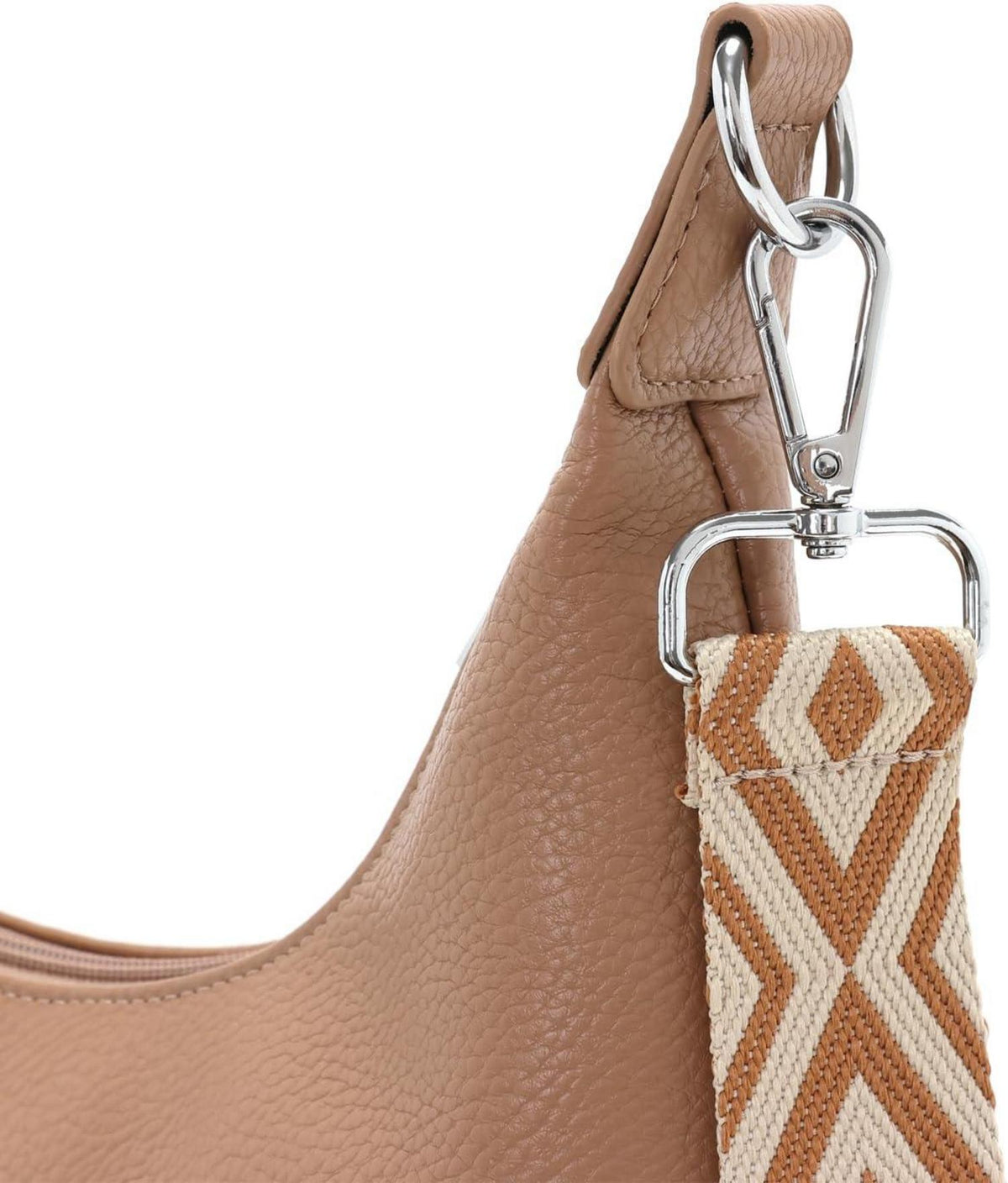 Damen Handtasche Umhängetasche Groß Vegan Leder Khaki