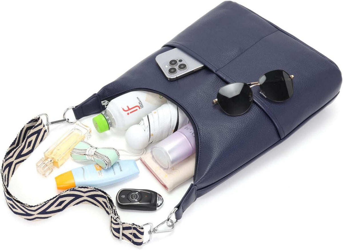 Umhängetasche Damen Mittelgroß Handtasche Groß Blau