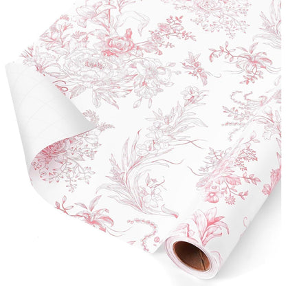 Geschenkpapier Blumenrosa – 43x10m Rolle für Hochzeitsgeschenke
