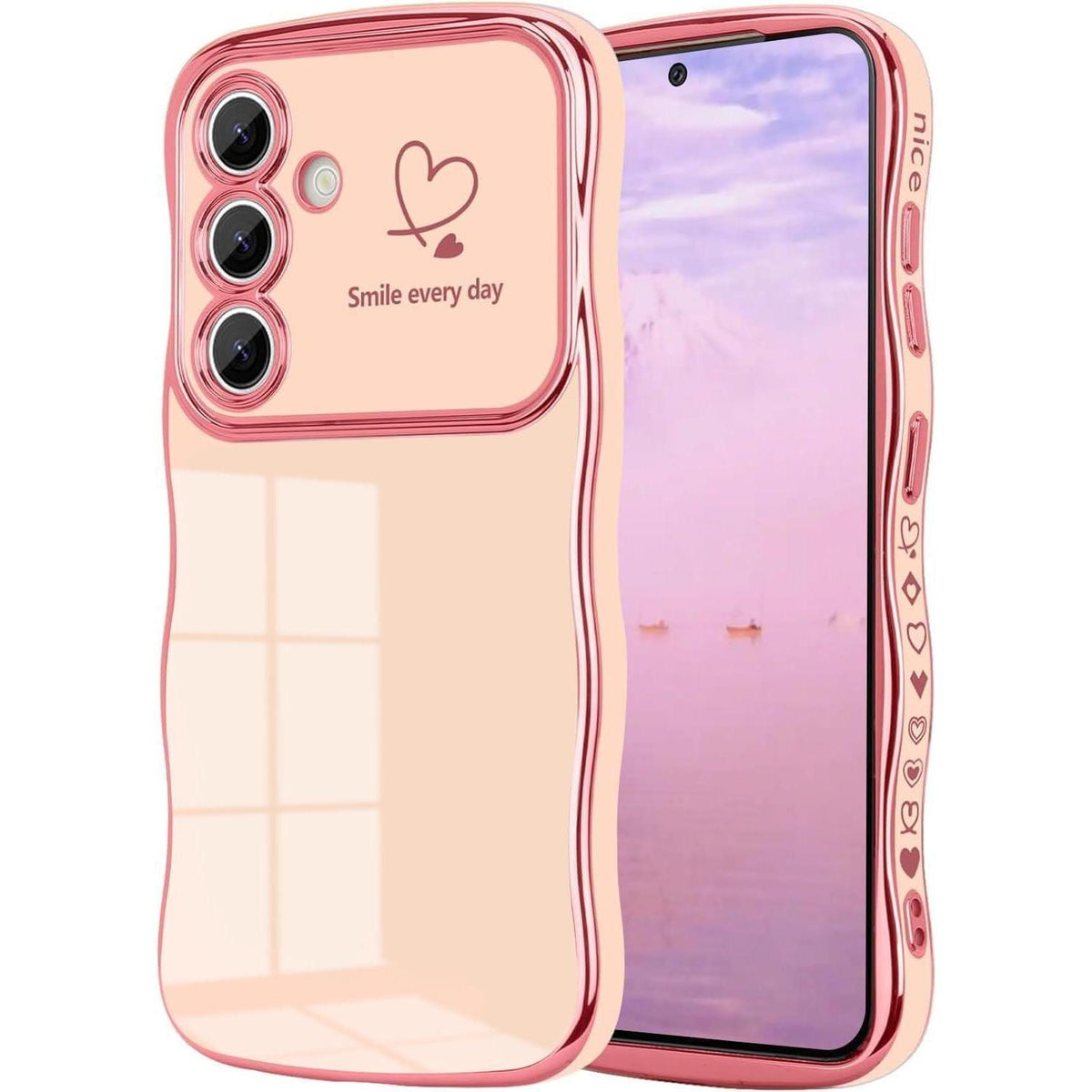 Handyhülle Samsung Galaxy S24 FE Mädchen Rosa Wellen Galvanisiert