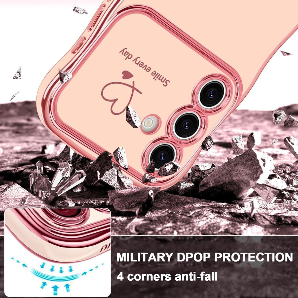 Handyhülle Samsung Galaxy S24 FE Mädchen Rosa Wellen Galvanisiert