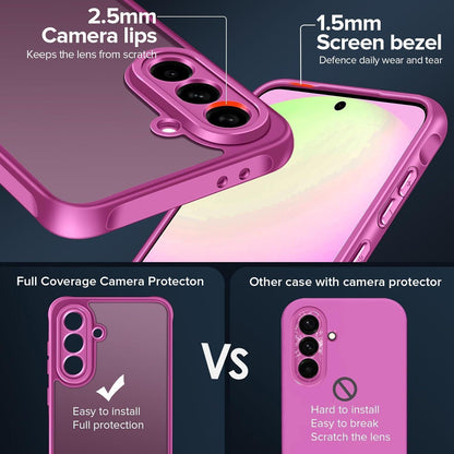 Samsung Galaxy A56 5G Hülle mit Panzerglas, matt durchscheinend, rosa