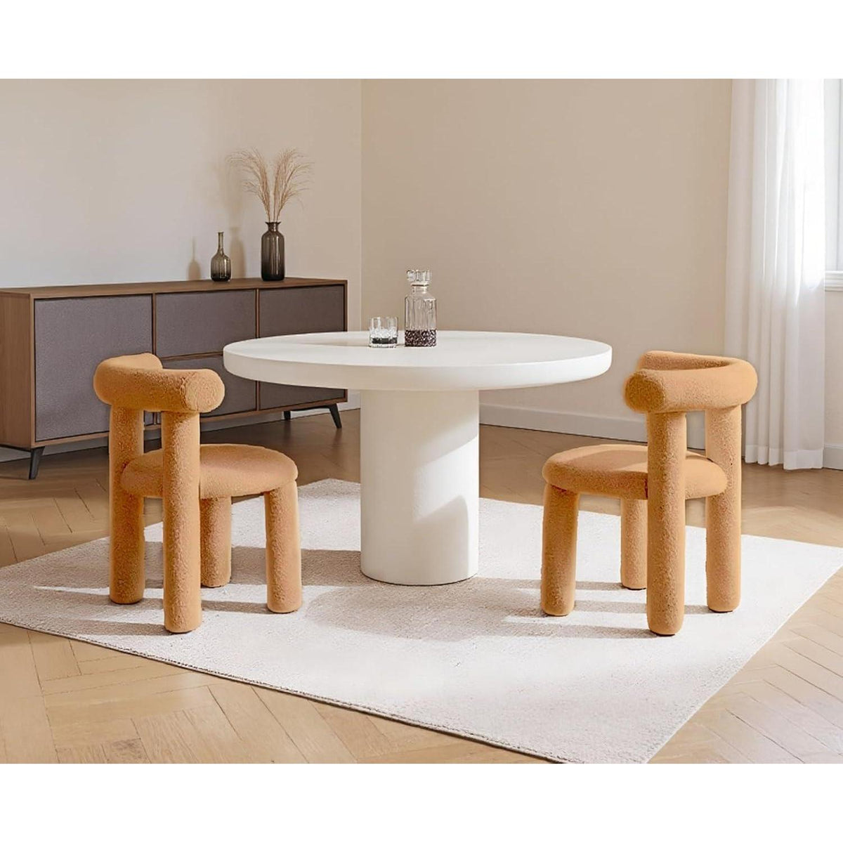 Gelbe Küchenstühle 2er Set Kunstfell Esszimmerstühle