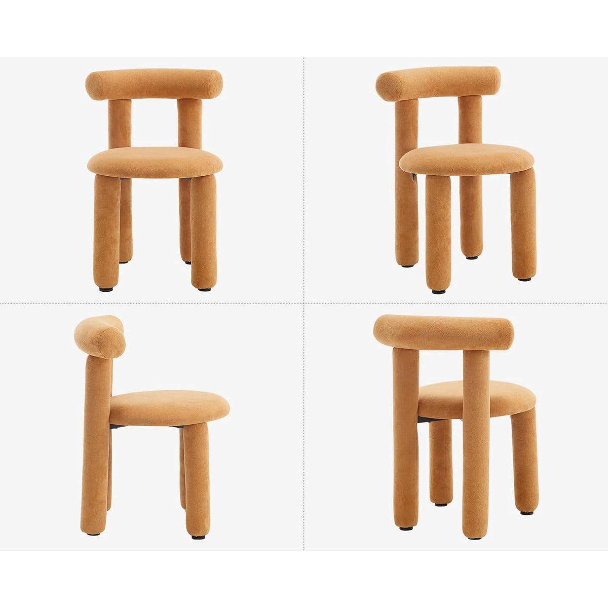 Gelbe Küchenstühle 2er Set Kunstfell Esszimmerstühle