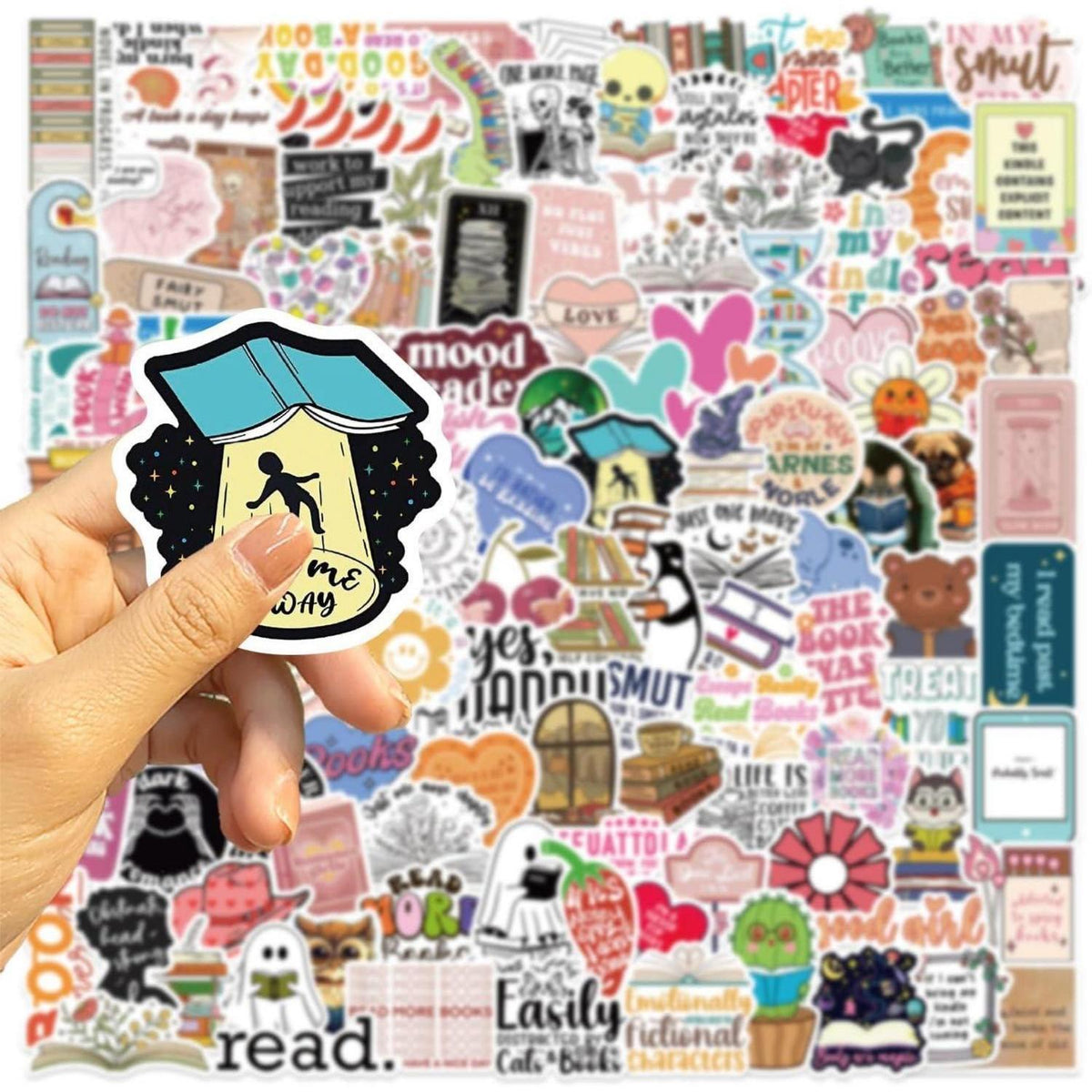 Buch Sticker Pack | 125 Wasserdichte Vinyl Aufkleber für Kindle & Laptop