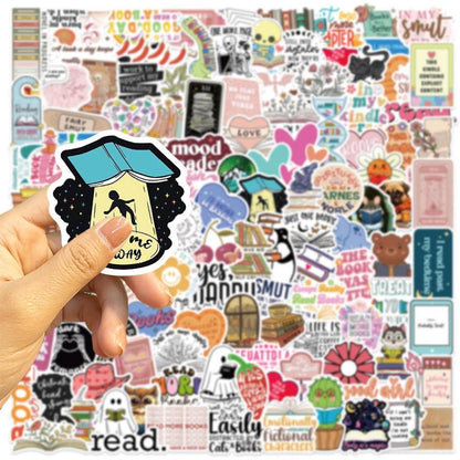 Buch Sticker Pack | 125 Wasserdichte Vinyl Aufkleber für Kindle & Laptop