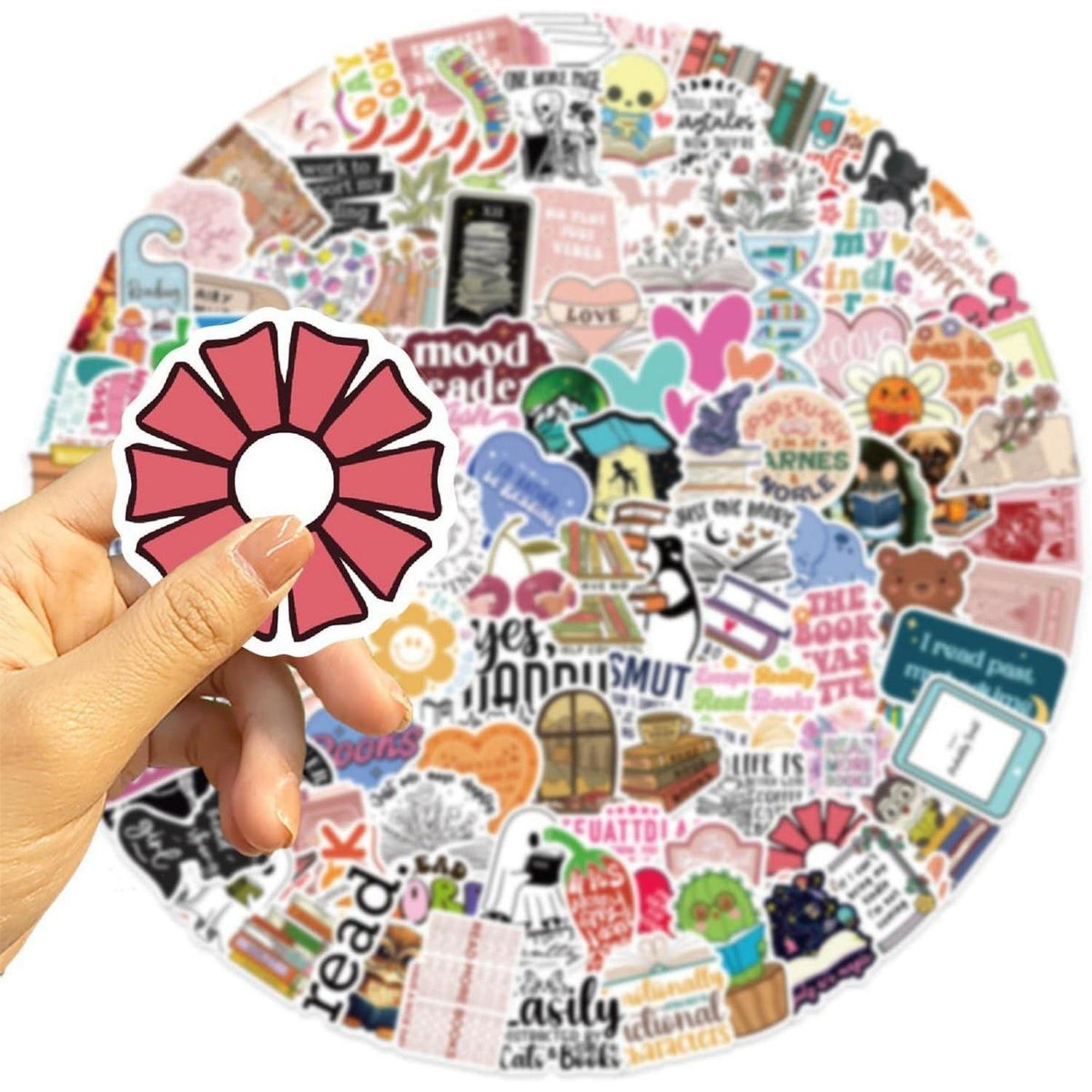 Buch Sticker Pack | 125 Wasserdichte Vinyl Aufkleber für Kindle & Laptop