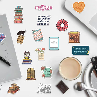 Buch Sticker Pack | 125 Wasserdichte Vinyl Aufkleber für Kindle & Laptop