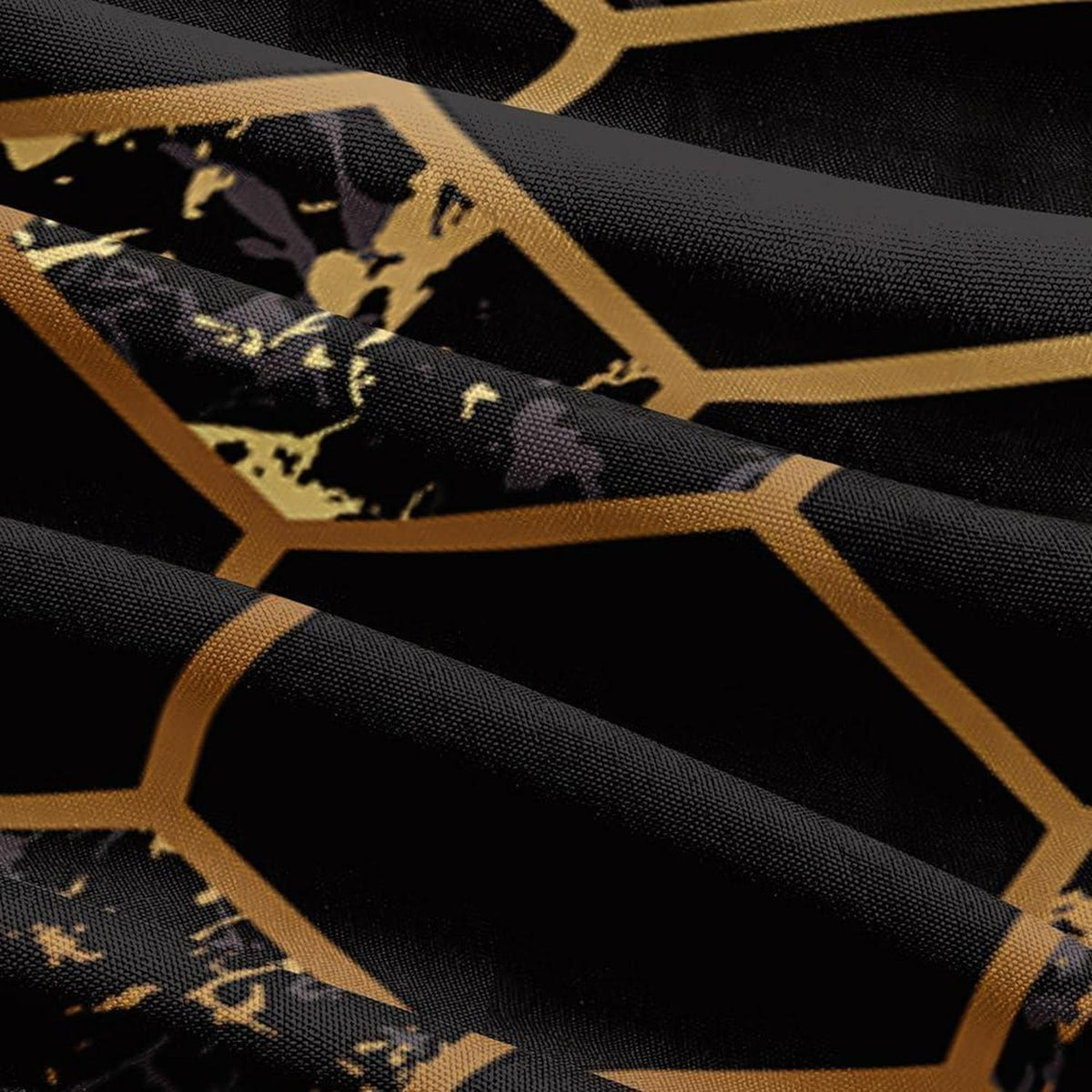 3D Bettwäsche Set Schwarz Gold Geometrie 135x200cm