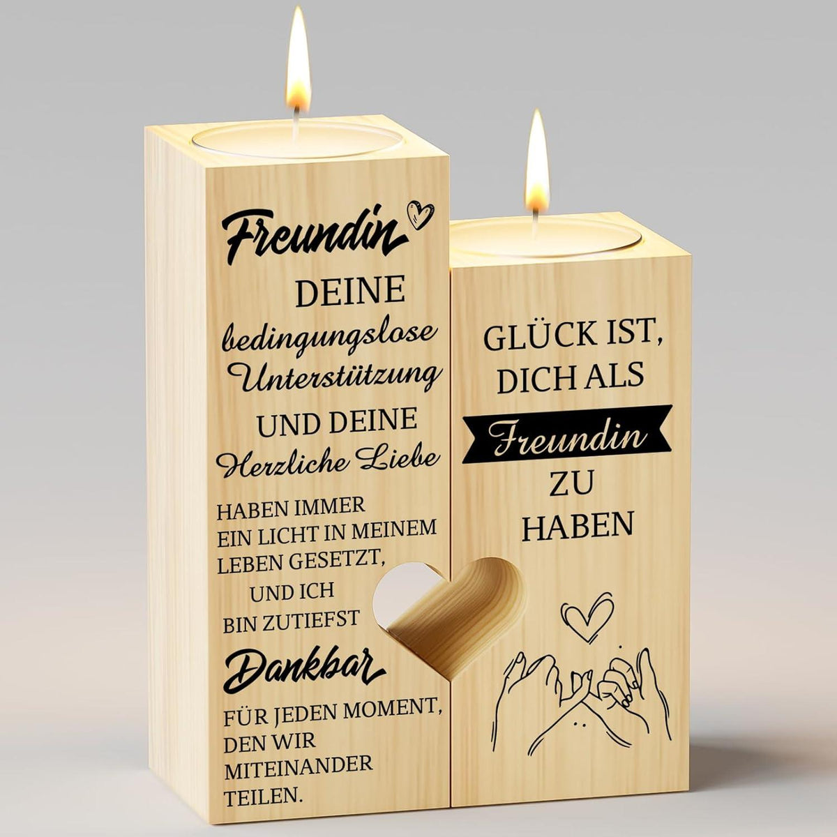 Herz Kerzenhalter 2er Set Teelichthalter Herzform Geschenk Freundin Geburtstag