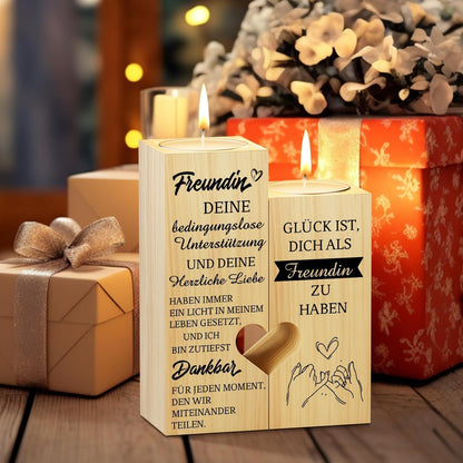 Herz Kerzenhalter Teelichthalter Geschenk für Freundin - Freundschaftsgeschenk