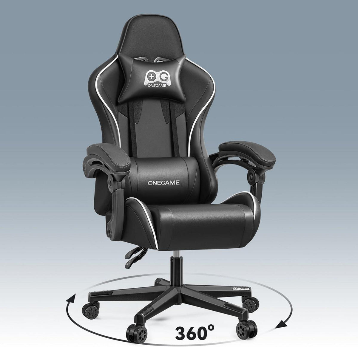 OneGame Gaming Stuhl Bürostuhl Drehstuhl 150KG - Schwarz