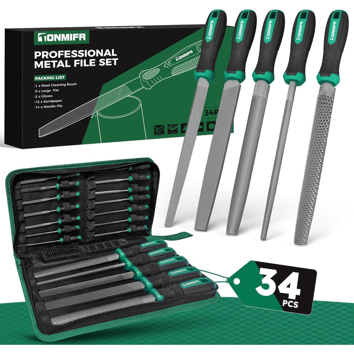 Metallfeilen-Set Industriequalität – 5 Formen & Zubehör
