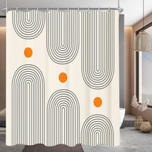 Duschvorhang 180x200cm Geometrische Kurve Wasserabweisend