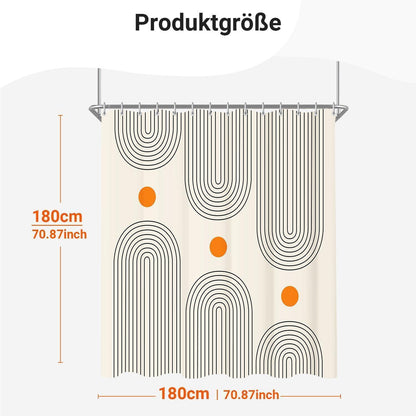 Duschvorhang 180x180cm Geometrische Kurve Antischimmel