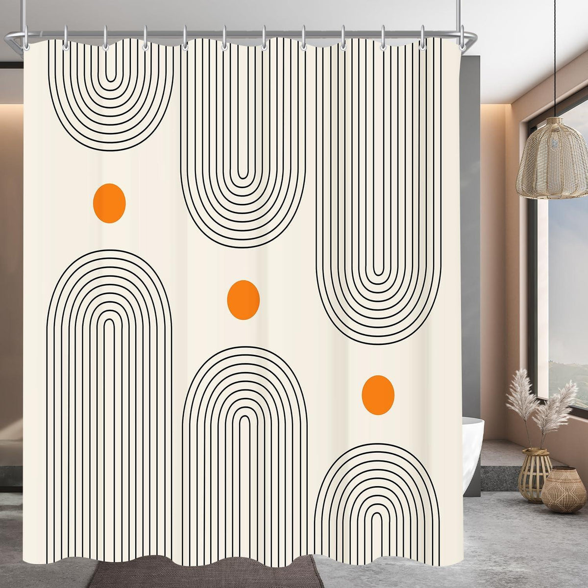 Duschvorhang Geometrische Kurve Antischimmel 180x180cm