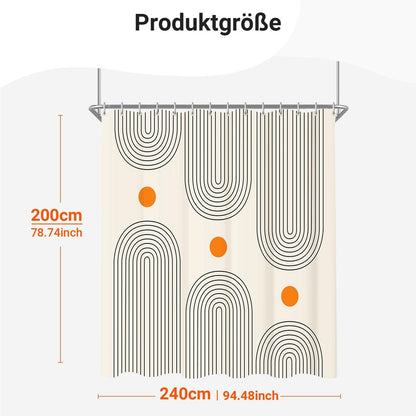 Duschvorhang 240x200cm Geometrische Kurve Wasserabweisend Waschbar