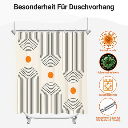 Duschvorhang 200x200cm Geometrische Kurve Wasserabweisend Textil