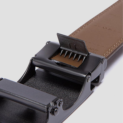 Automatik Gürtel Herren, 35mm Breit, Dunkelbraun in Lederoptik