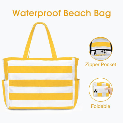 Strandtasche XXL Damen Shopper Tote Bag Weekender multifunktional wasserabweisend